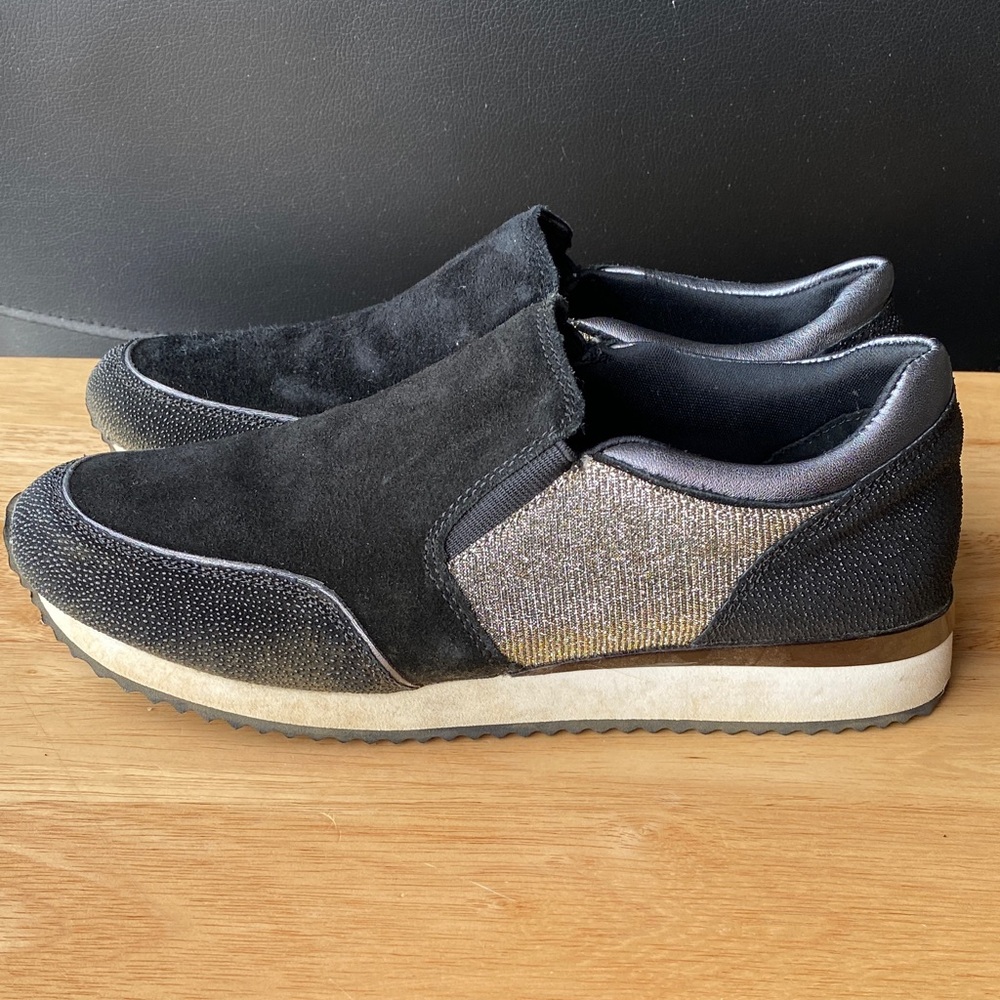 Karl Lagerfeld Black Suede Slip on Sneakers
